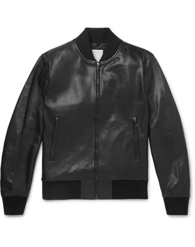 Shop Sandro Man Jacket Black Size S Lambskin, Cotton, Elastane