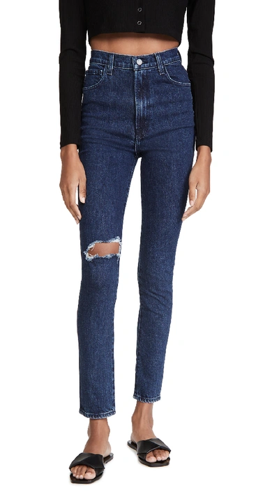 Shop J Brand 1212 Runway High Rise Slim Straight Jeans In Experience Destruct