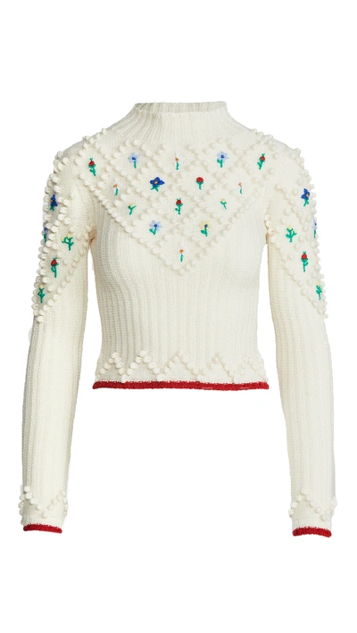 Shop Philosophy Di Lorenzo Serafini Floral Sweater In Fantasy Print Ivory