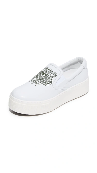 Shop Kenzo K-py Platform Slip On Sneakers In White