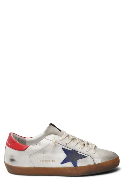 Shop Golden Goose Super-star Sneaker In White/ Ice/ Blue/ Red