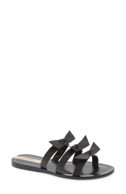 Kaanas Recife Knotted Slide Sandal In Black | ModeSens