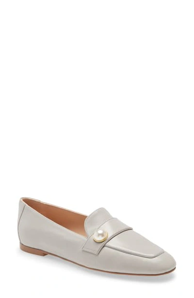 Shop Stuart Weitzman Payson Pearly Loafer In Perla Leather