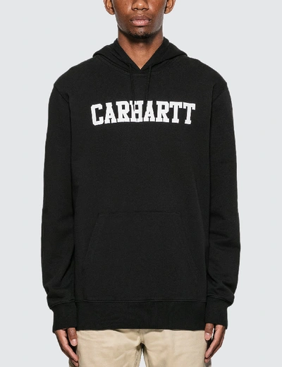 Shop Carhartt College Logo Hoodie In Black