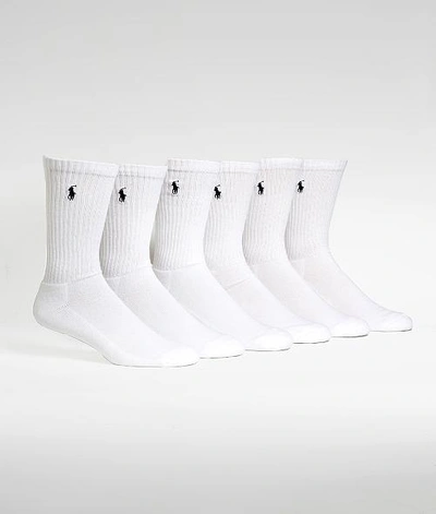 Shop Polo Ralph Lauren Crew Sport Socks 6-pack In Black