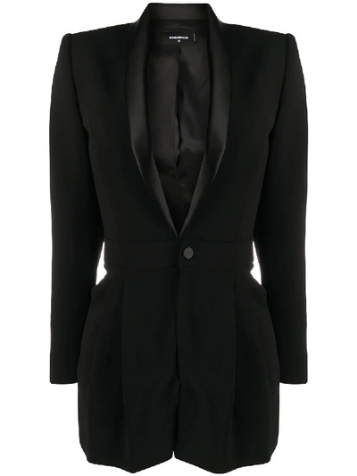 Shop Dsquared2 Silk Lapel Suit Jacket Playsuit In Black