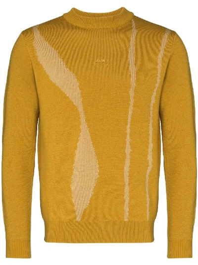 Shop A-cold-wall* Knitted Pattern Detail Jumper In Yellow