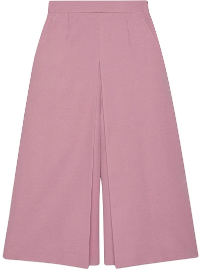Shop Gucci Double-layer Wide-leg Culottes In Pink