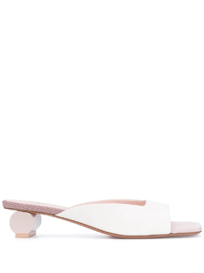 Shop Anna Baiguera Artemis 45mm Cylindrical-heel Sandals In White