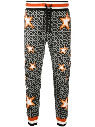 Shop Dolce & Gabbana Star Logo Track Pants In Black