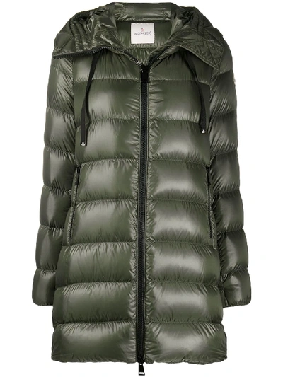 Shop Moncler Suyen Padded Coat In Green