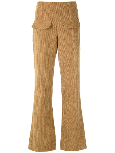 Shop Alcaçuz Rudge Flared Trousers In Neutrals