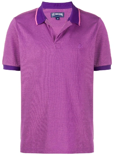 Shop Vilebrequin Cotton Pique Polo Shirt In Purple