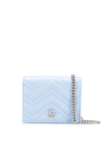 Shop Gucci Gg Marmont Purse In Blue