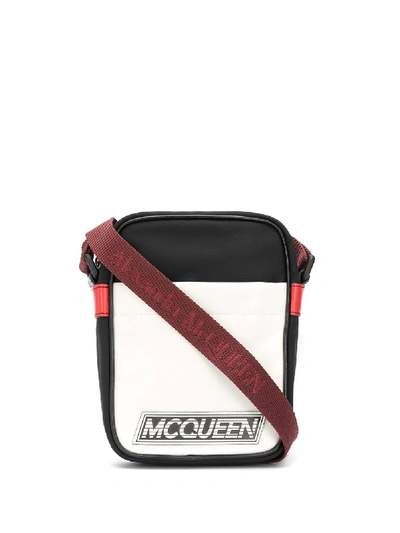 Shop Alexander Mcqueen Logo Patch Messenger Bag In White