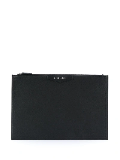 Shop Givenchy Large Antigona Clutch In Black