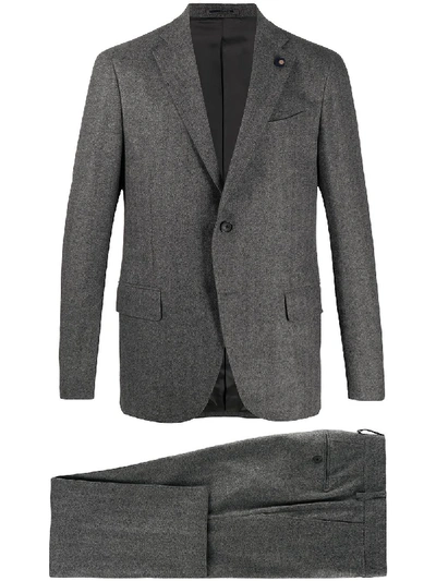 Shop Lardini Single-breasted Two-piece Suit In Grey