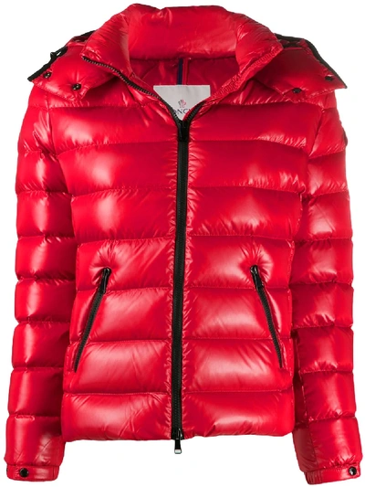 Moncler Betula Hooded Puffer Coat In Red | ModeSens