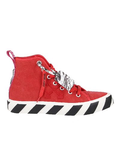 Shop Off-white Sneakers Mid Top Vulcanized In Red No Color