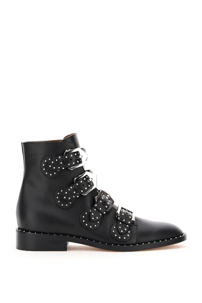 Shop Givenchy Elegant Studded Ankle Boots In Black (black)