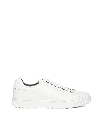 Shop Ferragamo Sneakers In Bianco