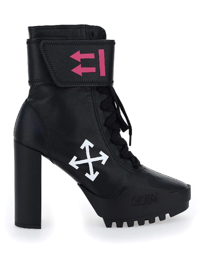 Shop Off-white Moto Booties In Black/white