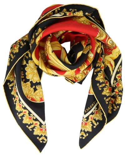 Shop Versace Logo Foulard In Multicolor