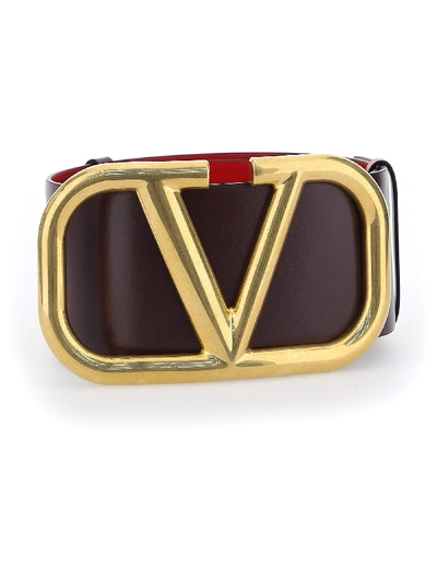 Shop Valentino Belt In Rubin-rouge Pur