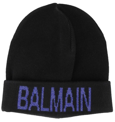Shop Balmain Logo Hat In Black