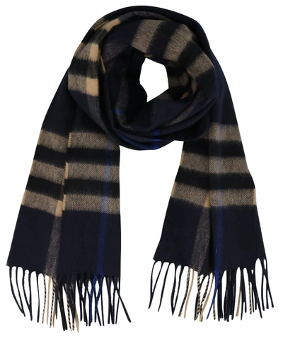 Shop Burberry Giant Check Print Scarf In Blue