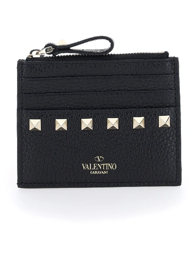 Shop Valentino Card Holder In Nero