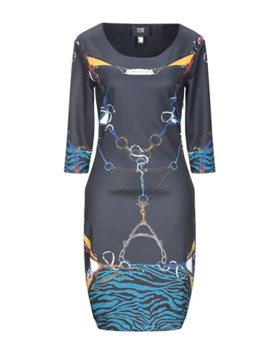 Shop Cavalli Class Woman Mini Dress Midnight Blue Size 16 Polyester, Elastane