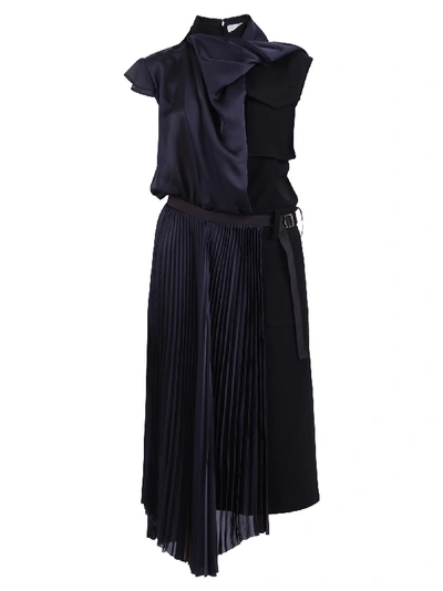 Shop Sacai Asymmetric Dress In Black