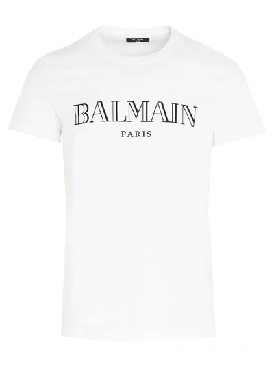 Shop Balmain Vintage Ts T-shirt In Black & White