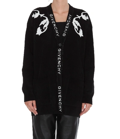 Shop Givenchy Logo Cardigan In Black