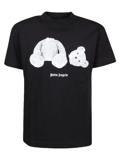 Shop Palm Angels T-shirt Ice Bear In Black White