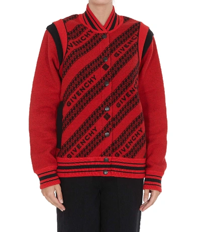Shop Givenchy Varsity Bomber Jacket In Red
