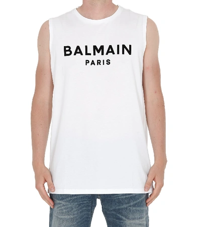 Shop Balmain Logo Top In White