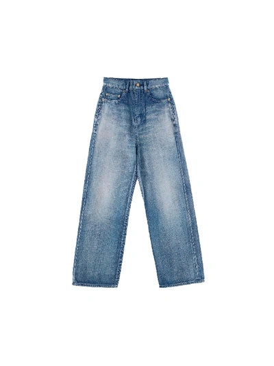 Shop Saint Laurent Jeans In Sun Dirty Blue