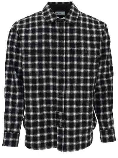 Shop Saint Laurent Shirt In Noir Craie Rouge