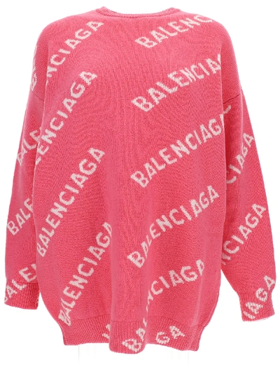 Shop Balenciaga Sweater In Pink/white