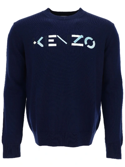 Shop Kenzo Sweater In Bleu Marine