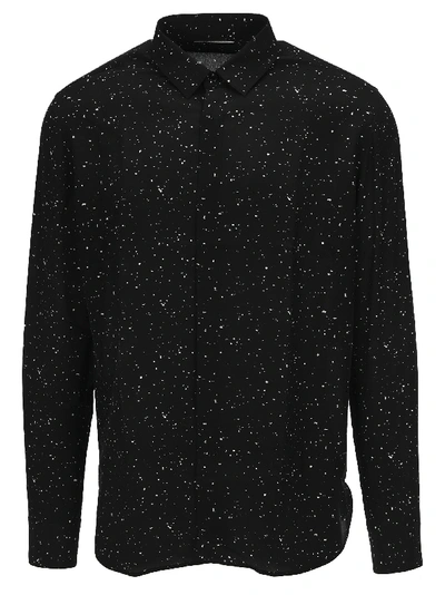 Shop Saint Laurent Paint Splatter Print Shirt In Black