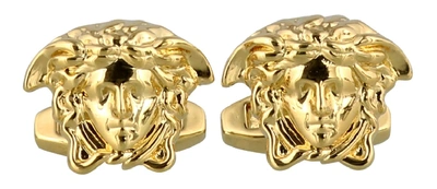 Shop Versace Medusa Cufflinks In Gold