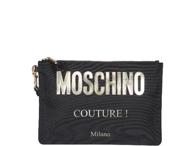 Shop Moschino Logo Pochette In Black