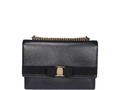 Shop Ferragamo Vara Crossbody Bag In Black