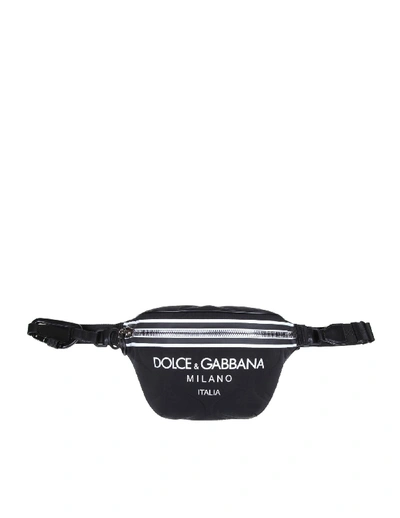 Shop Dolce & Gabbana Pouch Bag With Logo And Black Color In Black /white