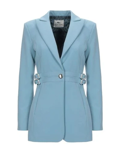 Shop Angelo Marani Suit Jackets In Sky Blue