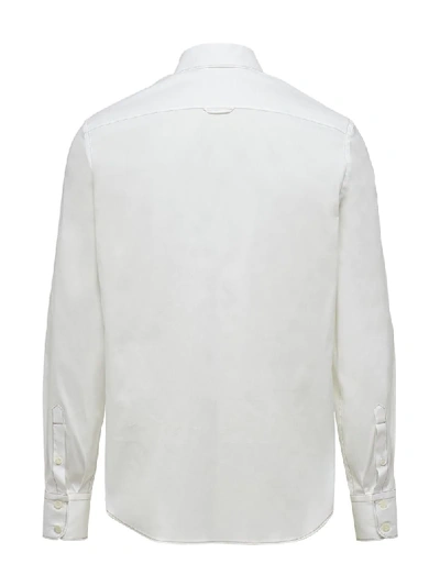 Shop Prada Chest Pockets Buttoned Shirt In White