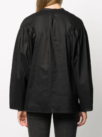 Shop Totême Puff-sleeve Shirt In Black